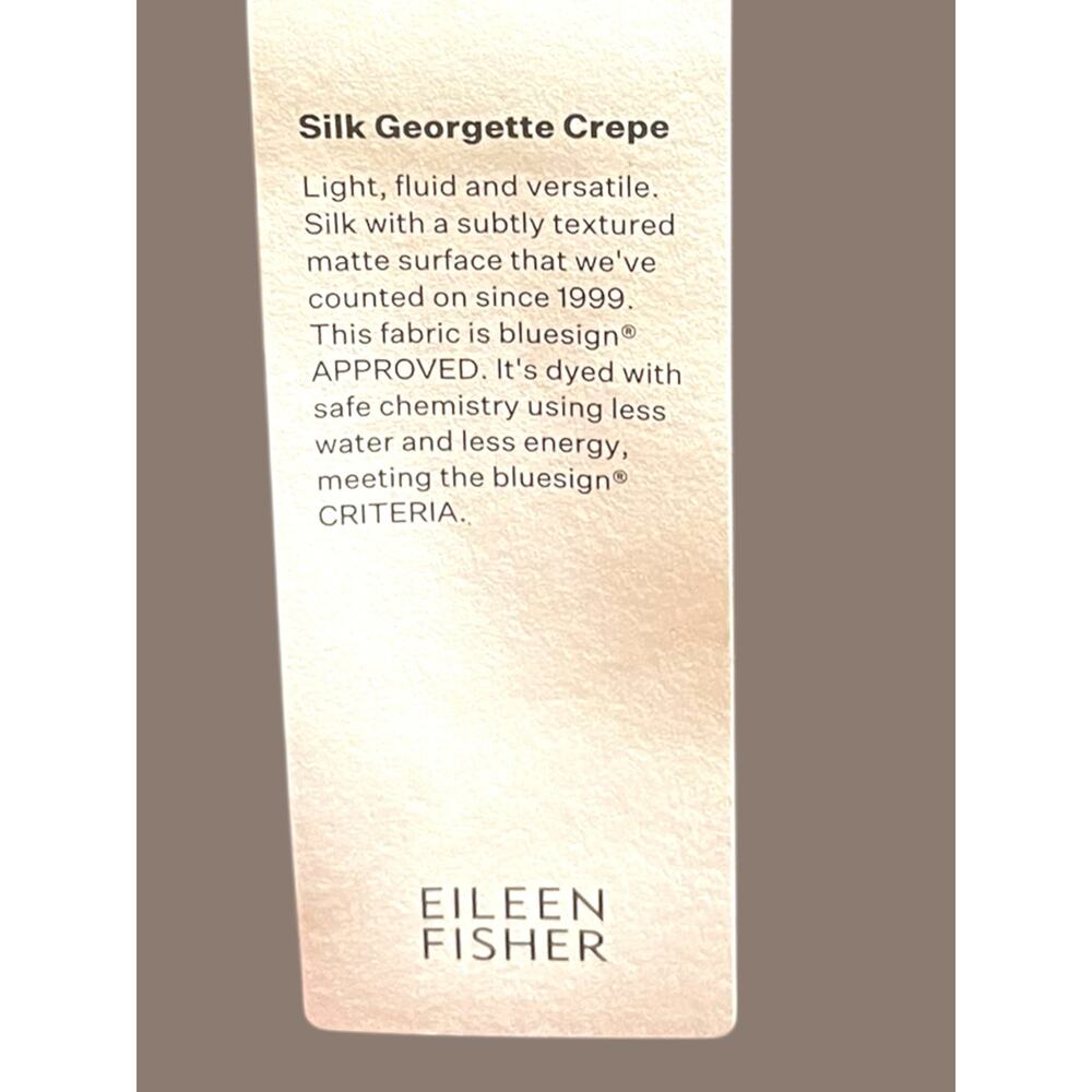 Eileen Fisher Silk Georgette Crepe Straight Pant | Sz L, Redwood NWT $248 - Picture 6 of 9